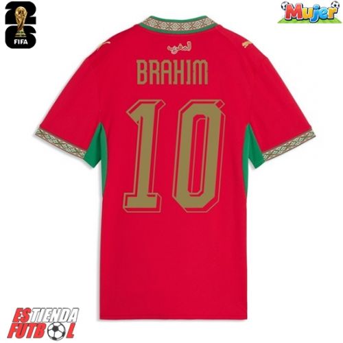 Marruecos Brahim Diaz #10 Primera Equipación Mujer Mundial 2026 Manga Corta